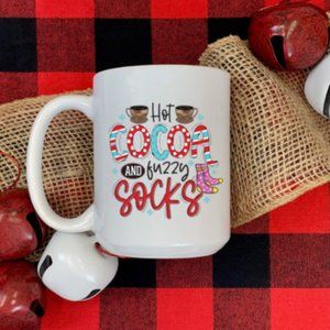 HOT COCOA AND FUZZY SOCKS CERAMIC 12 OZ MUG